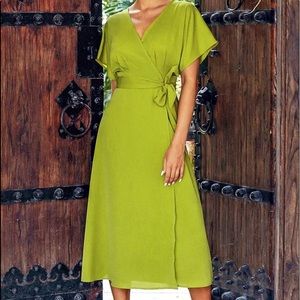 Cupshe Green Wrap Maxi Dress (L)